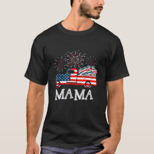 Women Mamma American Flagga 4:e juli Patriotic Mam T Shirt