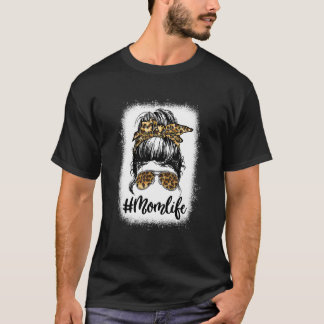 Women Mamma Life leached Mamma Life Leopard Messy T Shirt