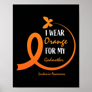 Women Manar I Bära Orange för min gudmor Leukemi Poster