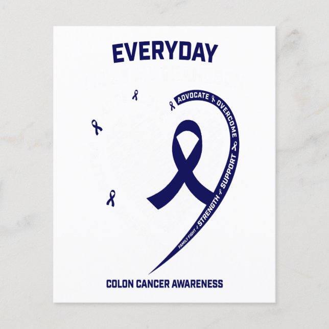 Women Manar Loving Memory Gift Grandson Colon Canc Flygblad (Framsidan)