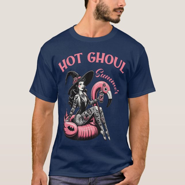 Women Mens Funny Halloween Hot Ghoul Summer Summer T Shirt (Framsida)