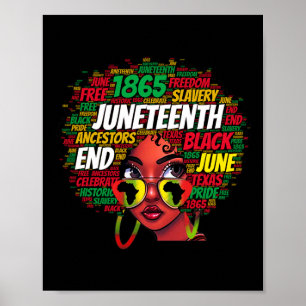 Women Messy Bun Juneteelfte firandet Självständigh Poster