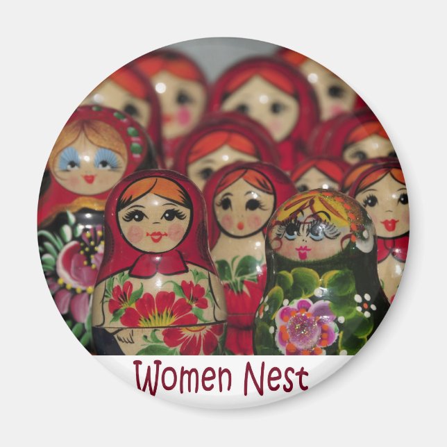 Women Nest, ryska kapningsdockor Magnet (Framsidan)
