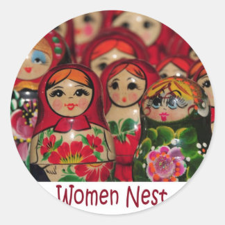 Women Nest, ryska kapningsdockor Runt Klistermärke