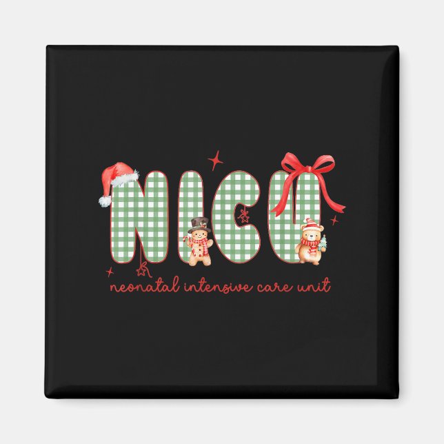 Women Nicu Nurse Christmas Newborn Neonatal Icu Ho Magnet (Framsidan)