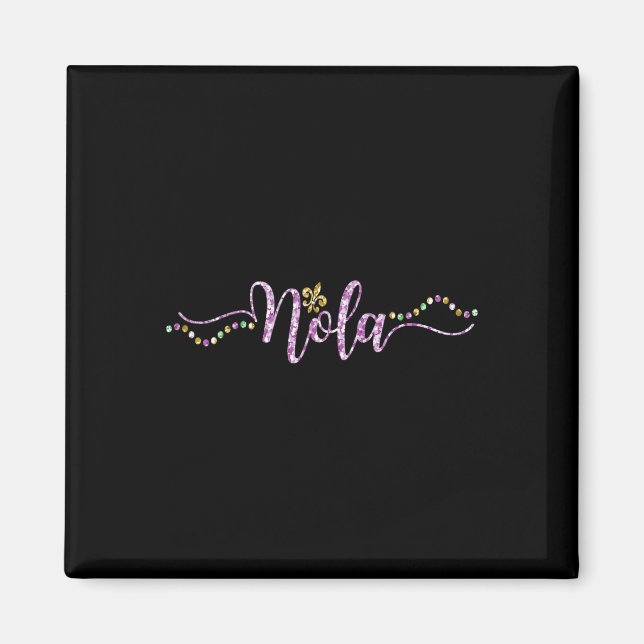 Women Nola Mardi Gras Carnival Mardi Magnet (Framsidan)