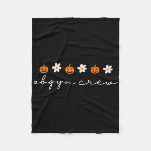 Women Obgyn Nurse Pumpkins Spöken Halloween Obgyn Fleecefilt