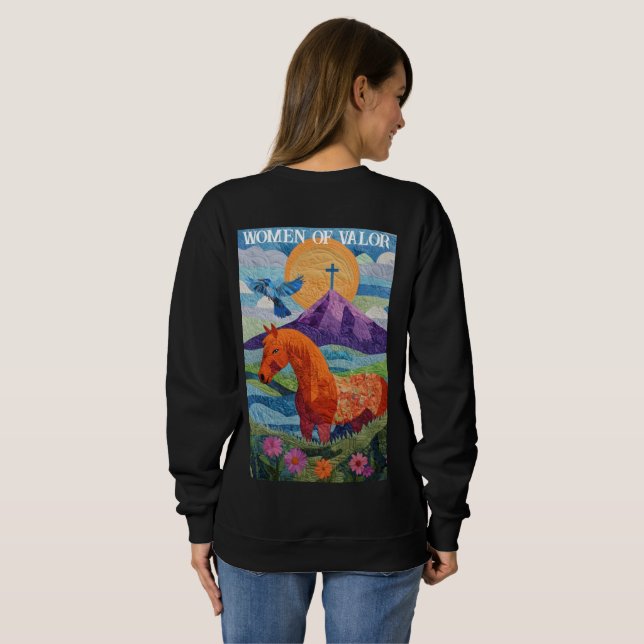 Women of Valor Quilt, Women's Sweatshirt T Shirt (Hel baksida)