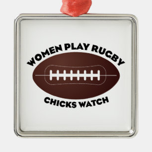 Women Play Rugby, Chickar Watch Julgransprydnad Metall