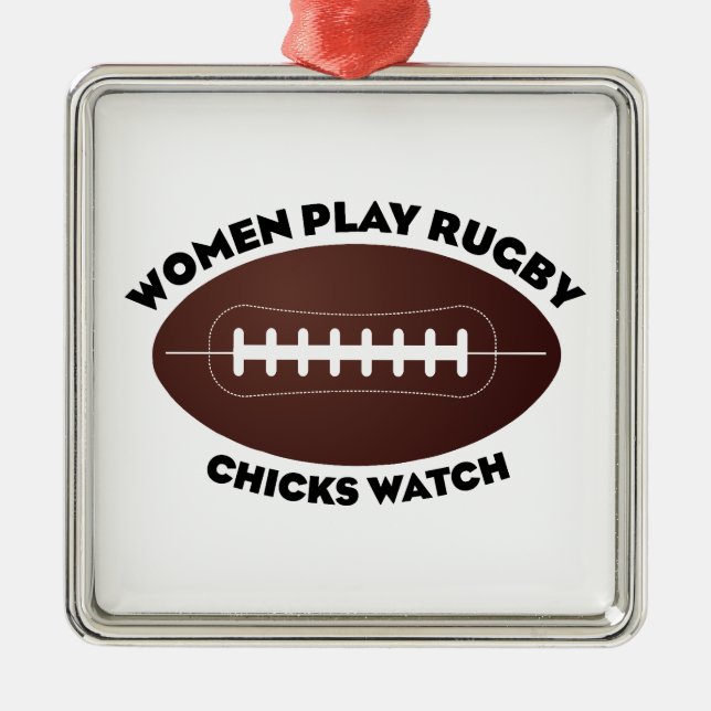 Women Play Rugby, Chickar Watch Julgransprydnad Metall (Framsidan)
