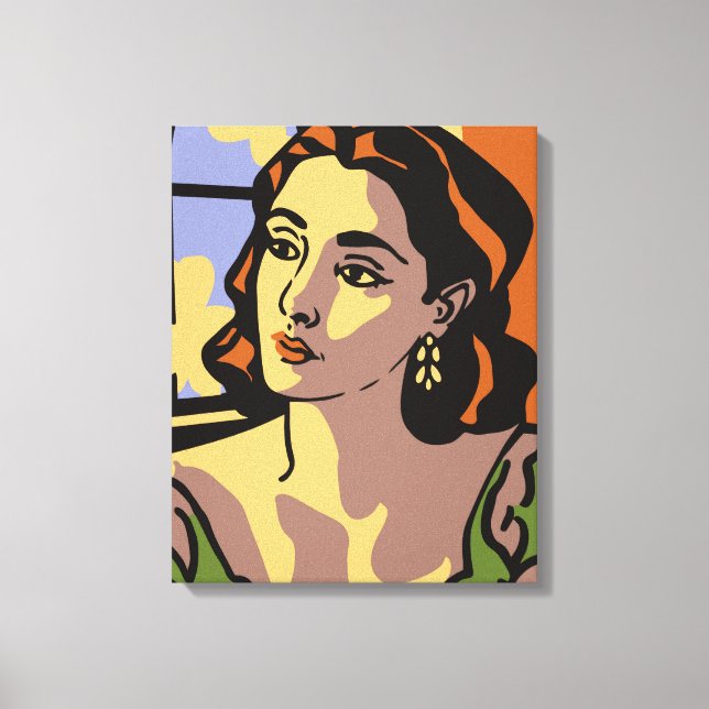 Women porträtt pop art canvastryck (Framsida)