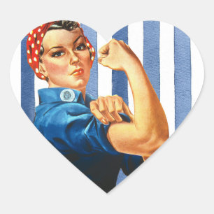 Women Power Heart Sticker Hjärtformat Klistermärke