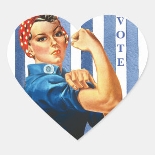 Women Power Heart Sticker Hjärtformat Klistermärke
