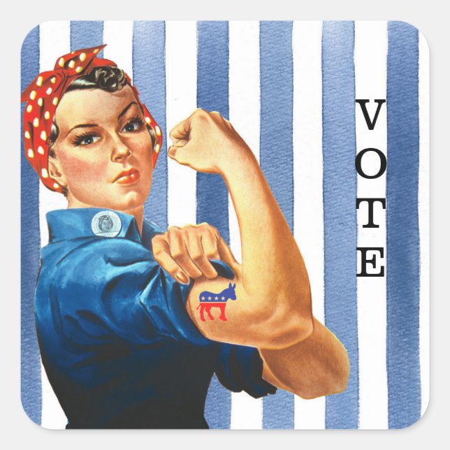 Women Power Sticker Fyrkantigt Klistermärke (Framsida)