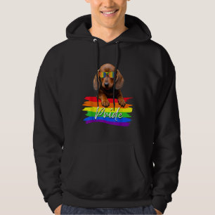 Women Pride Dachshund Hund Lgbt Gay Les Supporter Hoodie