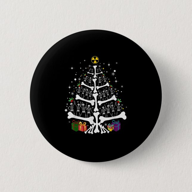 Women Radiology Skeleton Christmas Tree Xray Tech  Knapp (Framsida)