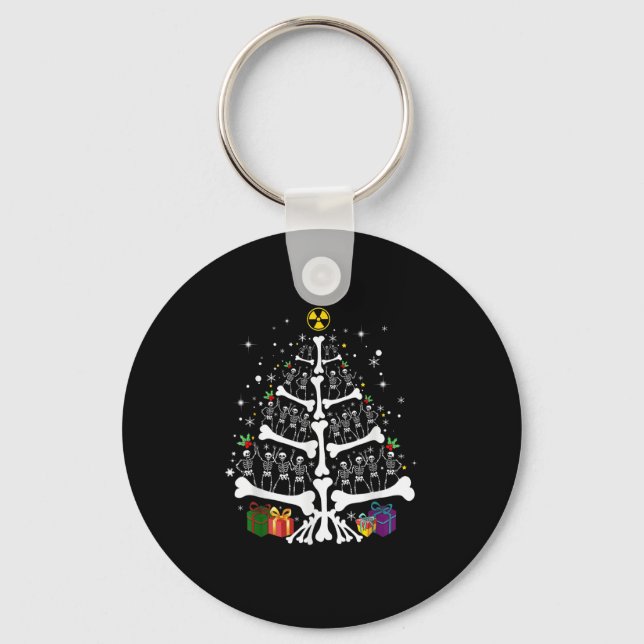 Women Radiology Skeleton Christmas Tree Xray Tech  Nyckelring (Framsida)