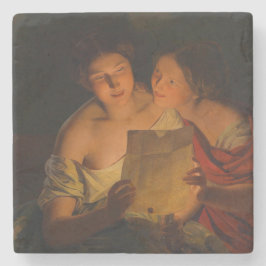 Women Reading a Kärlek Brev (av Waldmüller) Stenunderlägg