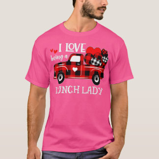 Women Red Lastbil I Kärlek är en Lunch Dam Valenti T Shirt