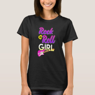 Women Rock and roll som säger Rock musik E guitar T Shirt