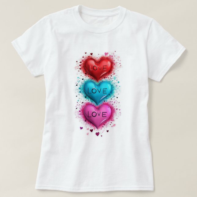 👕❤️Women’s Heart Love Basic T-Shirt (Design framsida)