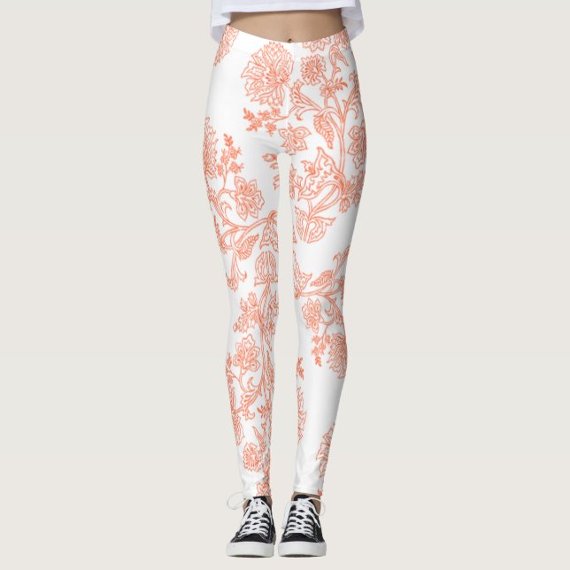 Women’s High Rise Floral Print Activewear Leggings (Framsida)