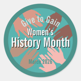 Women’s History Month March 2026 Give to gain Runt Klistermärke