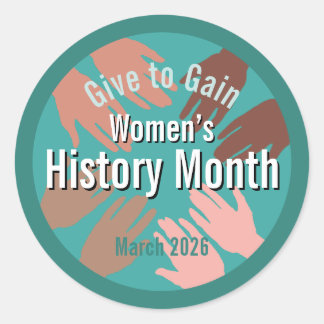 Women’s History Month March 2026 Give to gain Runt Klistermärke