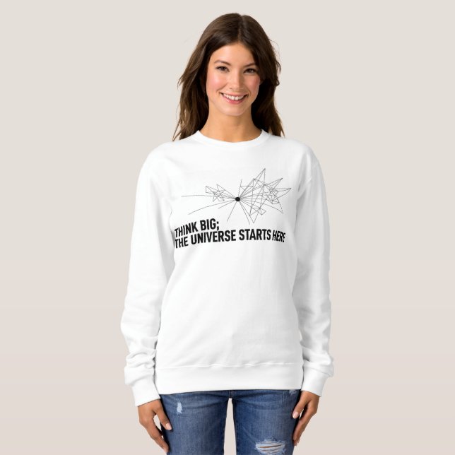 Women’s Inspirational Hoodie – “Think Big, The Uni T Shirt (Hel framsida)