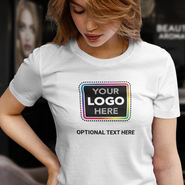 Women’s Simple Business T-shirt with Logo & Text (Skapare uppladdad)