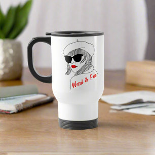 Women Silhouette Red & Black Linear Feminist Citat Resemugg