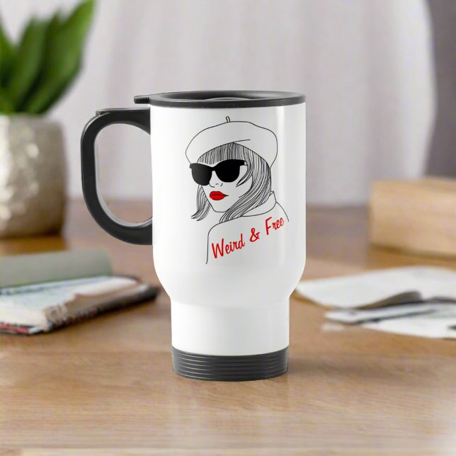 Women Silhouette Red & Black Linear Feminist Citat Resemugg (Skapare uppladdad)