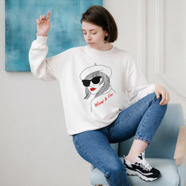 Women Silhouette Red & Black Linear Feminist Citat T Shirt