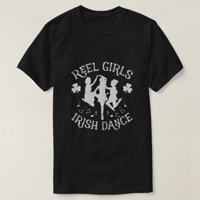Women St patricks day Reel Girl Irish Dance Grönt T Shirt (Design framsida)