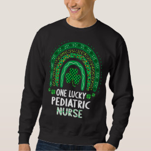Women St Patricks One Lucky Pediatriska Nurse Sham Lång Ärmad Tröja