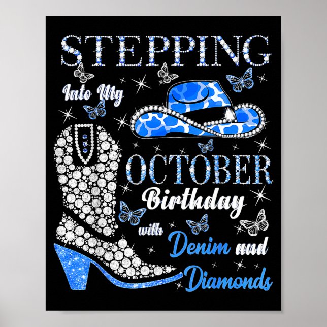 Women Stepping Into My October Birthday With God G Poster (Framsidan)