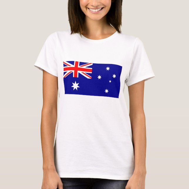 Women T Shirt med Australiens Flagga (Framsida)