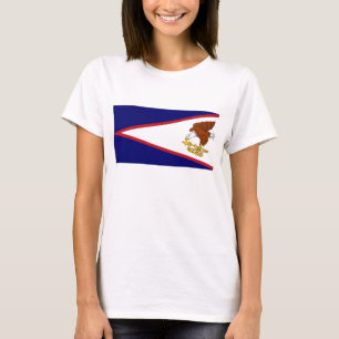 Women T Shirt med Flagga av American Samoa