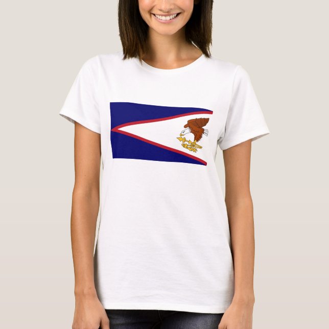 Women T Shirt med Flagga av American Samoa (Framsida)