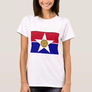 Women T Shirt med Flagga av Dallas, USA