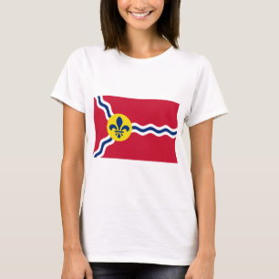 Women T Shirt med Flagga av St. Louis, Missouri