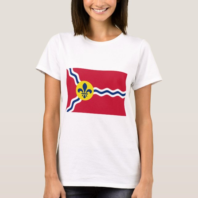 Women T Shirt med Flagga av St. Louis, Missouri (Framsida)