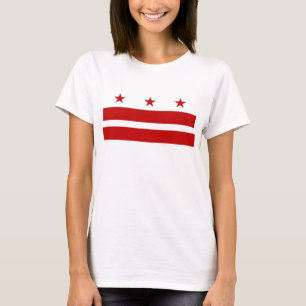 Women T Shirt med Flagga av Washington DC