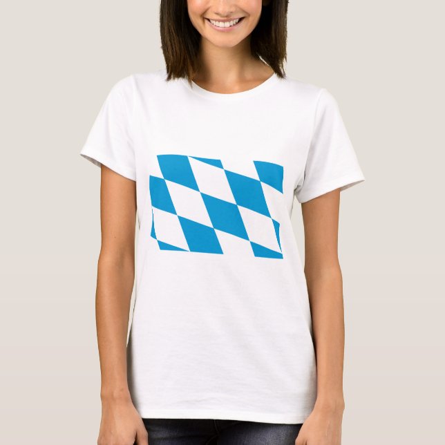 Women T Shirt med Flagga Bavaria (Framsida)