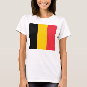 Women T Shirt med Flagga Belgien