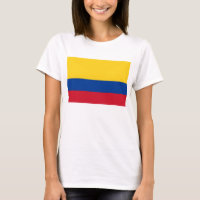 Women T Shirt med Flagga Colombia