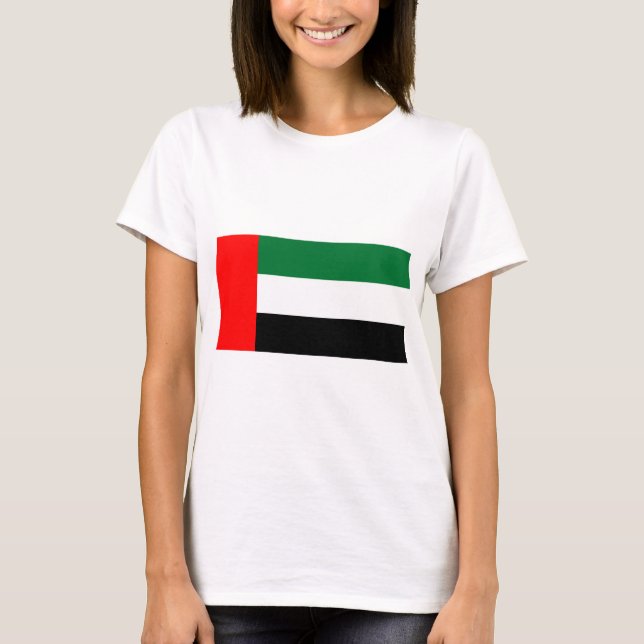 Women T Shirt med Flagga Förenade Arabemiraten (Framsida)
