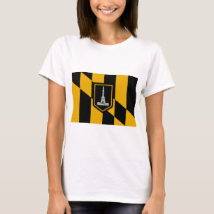 Women T Shirt med Flagga från Baltimore, USA