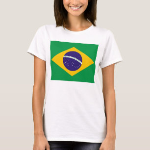 Women T Shirt med Flagga från Brasilien