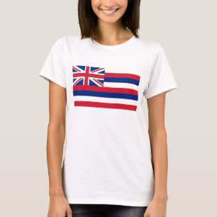 Women T Shirt med Flagga från delstaten Hawaii